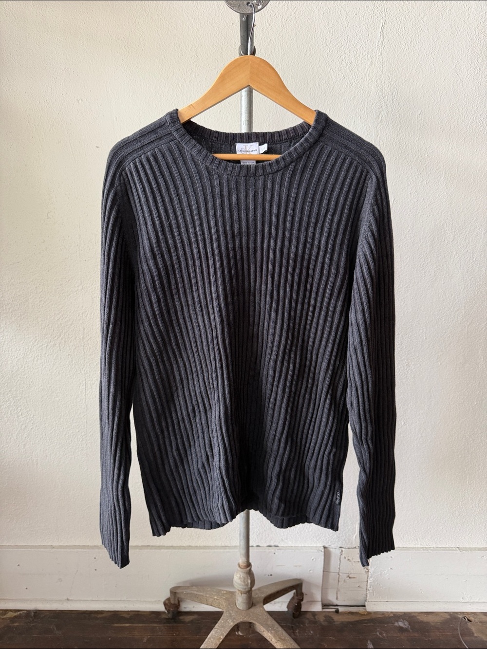 Y2K Calvin Klein Ribbed Knit Sweater Size Large
